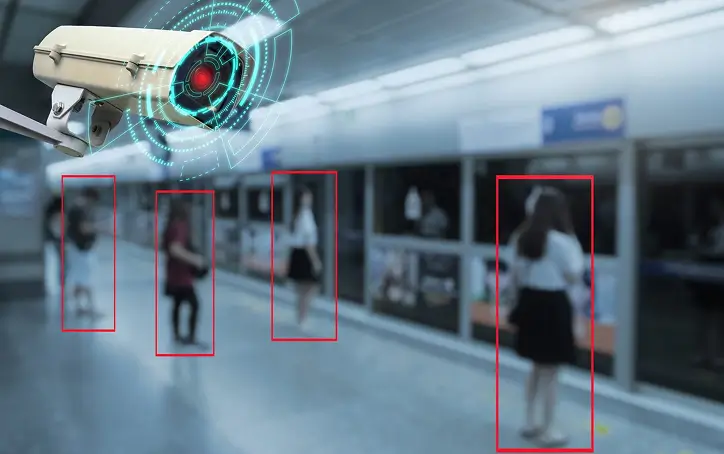 AI video analytics detecting people on a Dallas security camera AI video analytics detecting people on a Dallas security camera