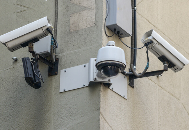 Commercial security cameras under remote video monitoring in Dallas