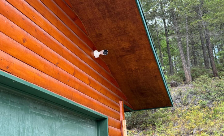 Outdoor security camera under live video monitoring in Dallas