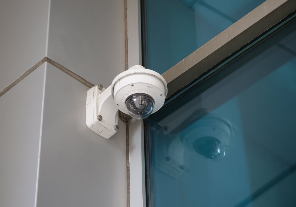 Professionally installed dome security camera in Dallas